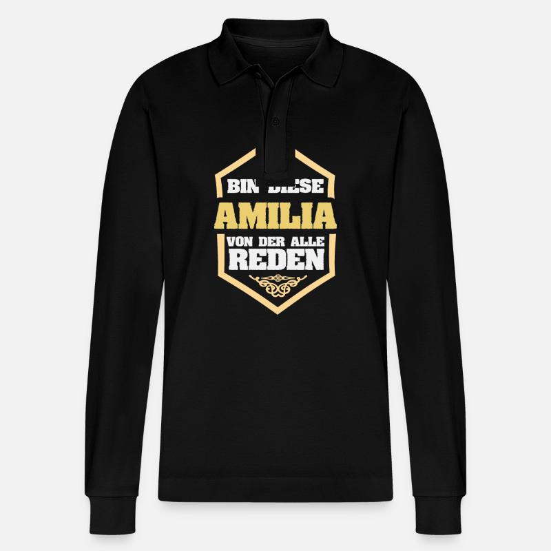 Cadeau pour Amilia - Polo à manches longues bio PREPSTER Stanley/Stella Unisexe - noir
