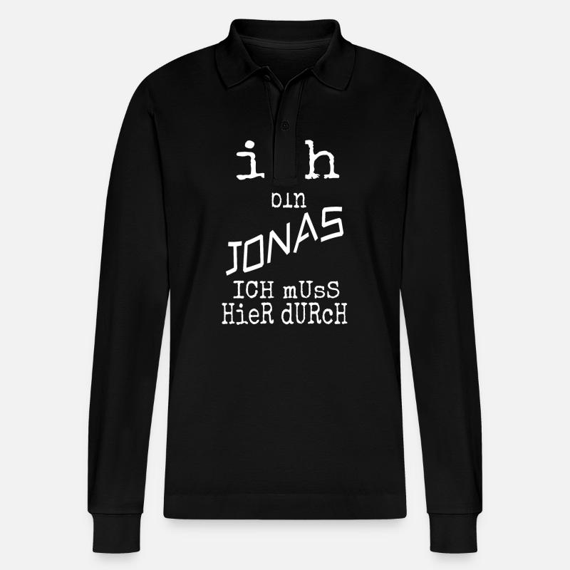 Jonas als Jonas - Stanley/Stella Unisex Bio-Langarm-Poloshirt Prepster - Schwarz
