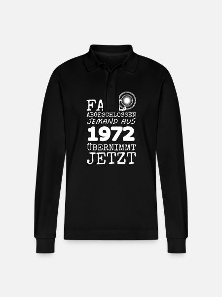 1972 - Stanley/Stella Organic Unisex Long-Sleeved Polo Shirt Prepster - black