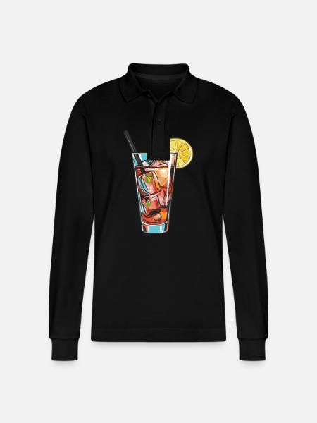 Limonade Drink - Stanley/Stella Unisex Bio-Langarm-Poloshirt Prepster - Schwarz