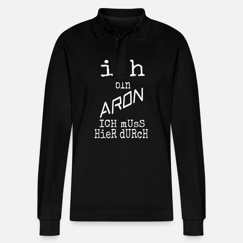 Aron Aron - Stanley/Stella Unisex Bio-Langarm-Poloshirt Prepster - Schwarz