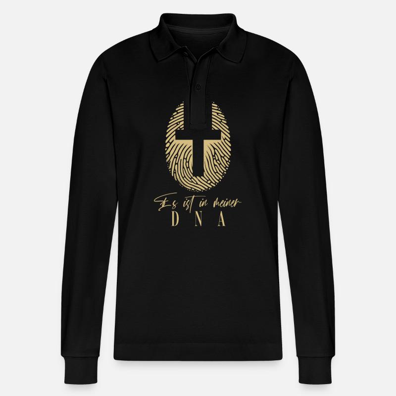 C’est dans mon ADN - Polo à manches longues bio PREPSTER Stanley/Stella Unisexe - noir