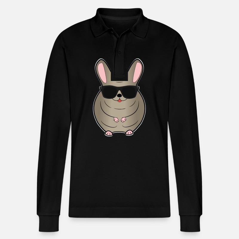 Chinchilla - Stanley/Stella Unisex Bio-Langarm-Poloshirt Prepster - Schwarz