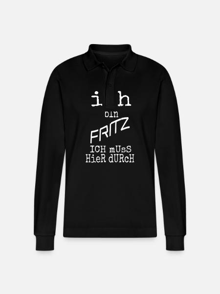Fritz as Fritz - Stanley/Stella Organic Unisex Long-Sleeved Polo Shirt Prepster - black