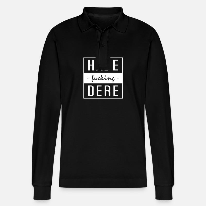 Habe Dere - Stanley/Stella Unisex Bio-Langarm-Poloshirt Prepster - Schwarz