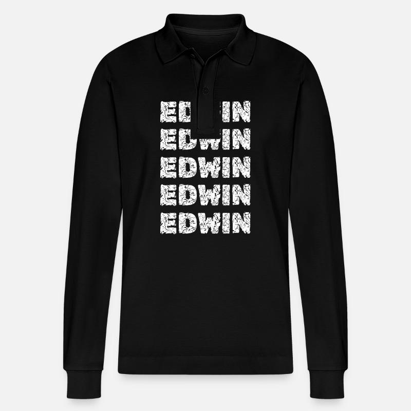 Edwin Edwin - Stanley/Stella Unisex Bio-Langarm-Poloshirt Prepster - Schwarz