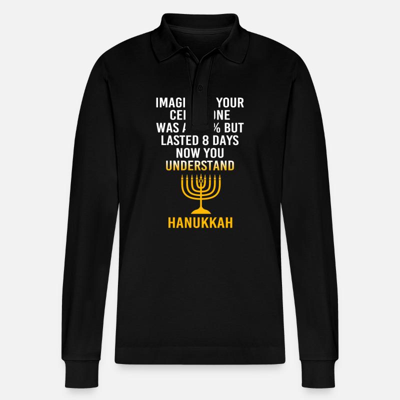 Chanukkah - Stanley/Stella Unisex Bio-Langarm-Poloshirt Prepster - Schwarz