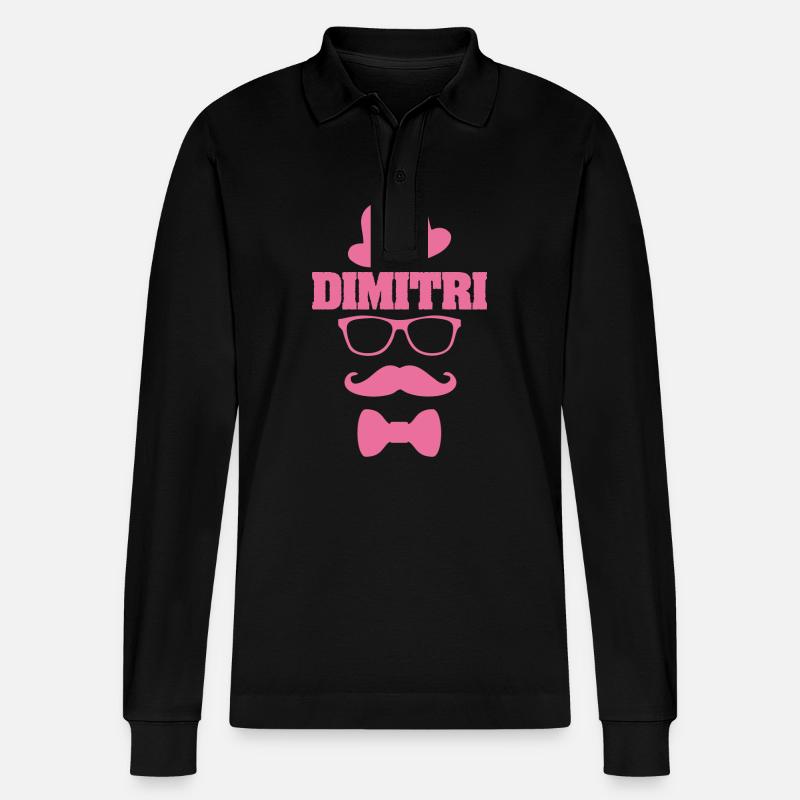 Vorname Dimitri - Stanley/Stella Unisex Bio-Langarm-Poloshirt Prepster - Schwarz