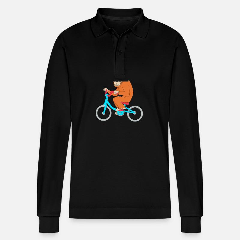Orang Utan - Stanley/Stella Unisex Bio-Langarm-Poloshirt Prepster - Schwarz