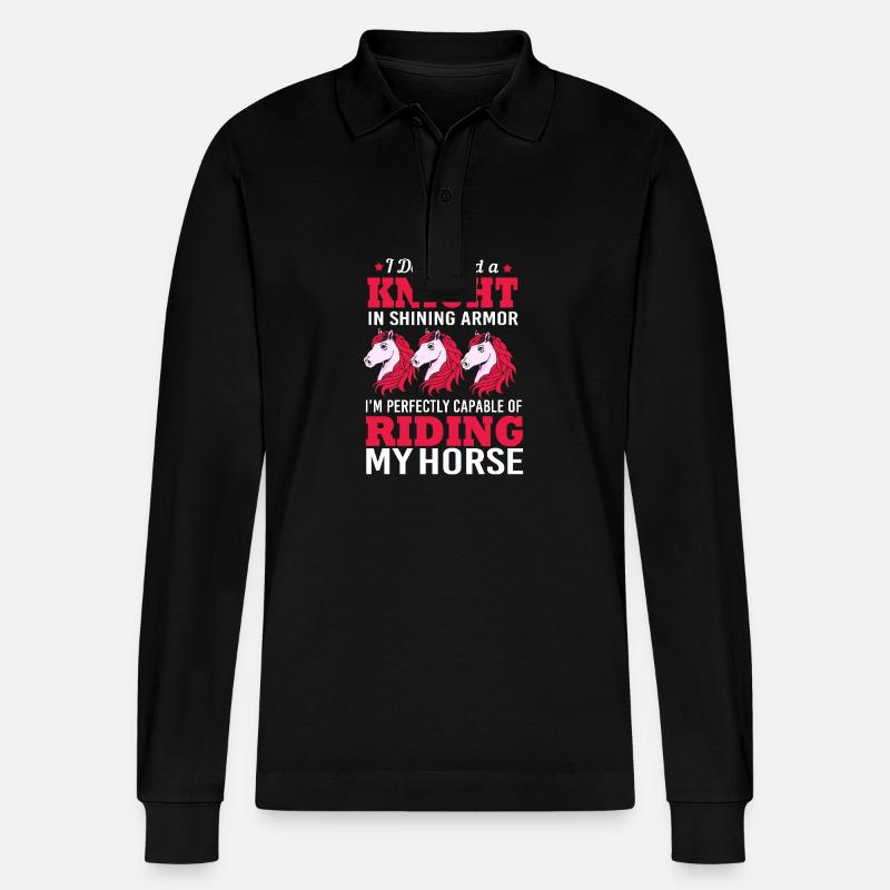 Saut d’obstacles Saut d’obstacles - Polo à manches longues bio PREPSTER Stanley/Stella Unisexe - noir