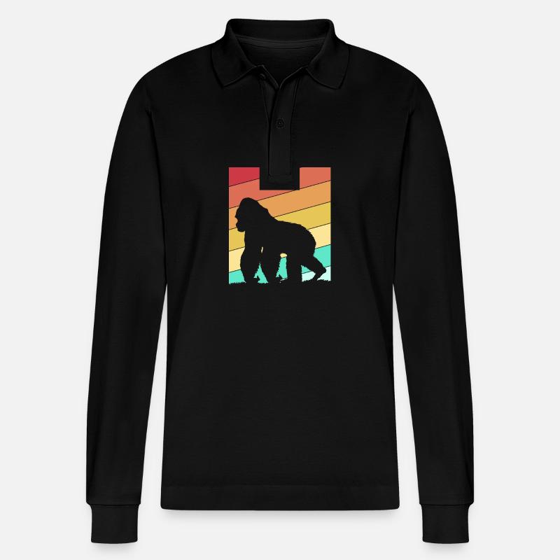 Gorilla - Stanley/Stella Unisex Bio-Langarm-Poloshirt Prepster - Schwarz