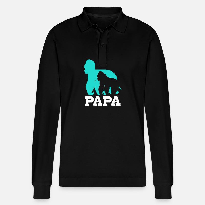 Gorilla - Stanley/Stella Unisex Bio-Langarm-Poloshirt Prepster - Schwarz