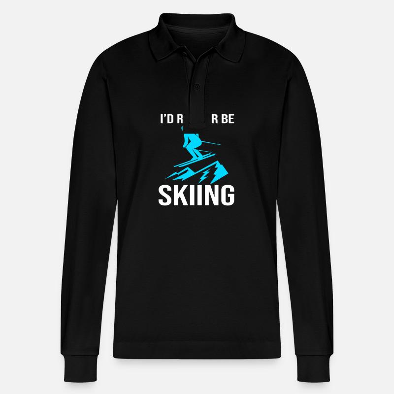 Séjour ski ski - Polo à manches longues bio PREPSTER Stanley/Stella Unisexe - noir