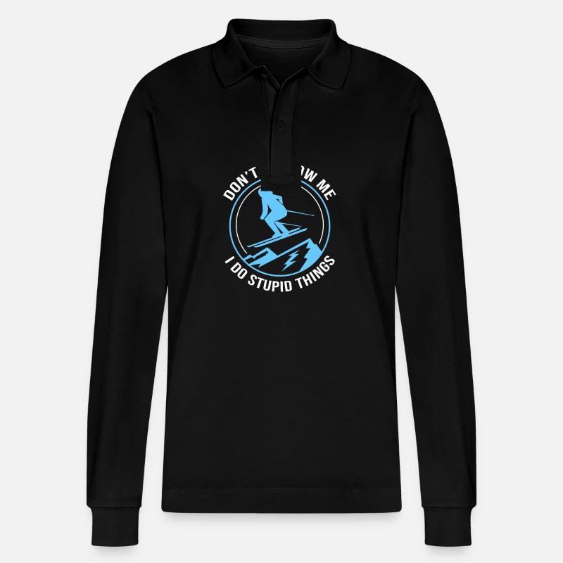 Ski Skiurlaub - Stanley/Stella Unisex Bio-Langarm-Poloshirt Prepster - Schwarz