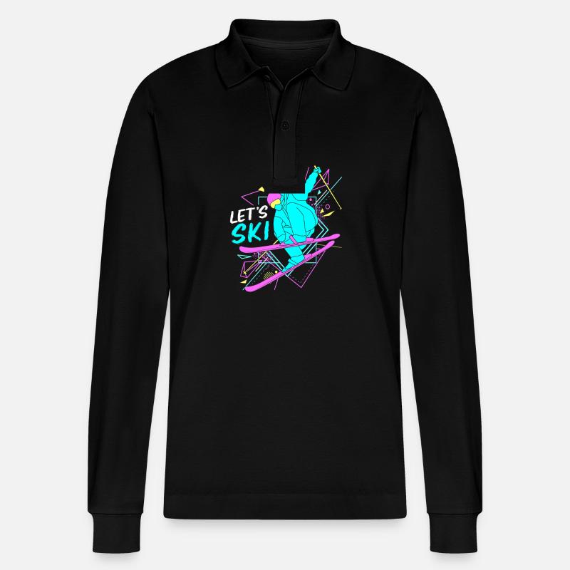 Ski Skiurlaub - Stanley/Stella Unisex Bio-Langarm-Poloshirt Prepster - Schwarz