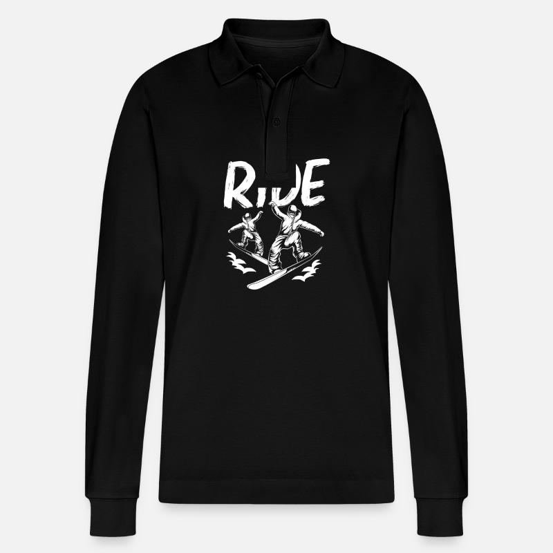 Snowboard Snowboard Vacances snowboard Snowboarders - Polo à manches longues bio PREPSTER Stanley/Stella Unisexe - noir