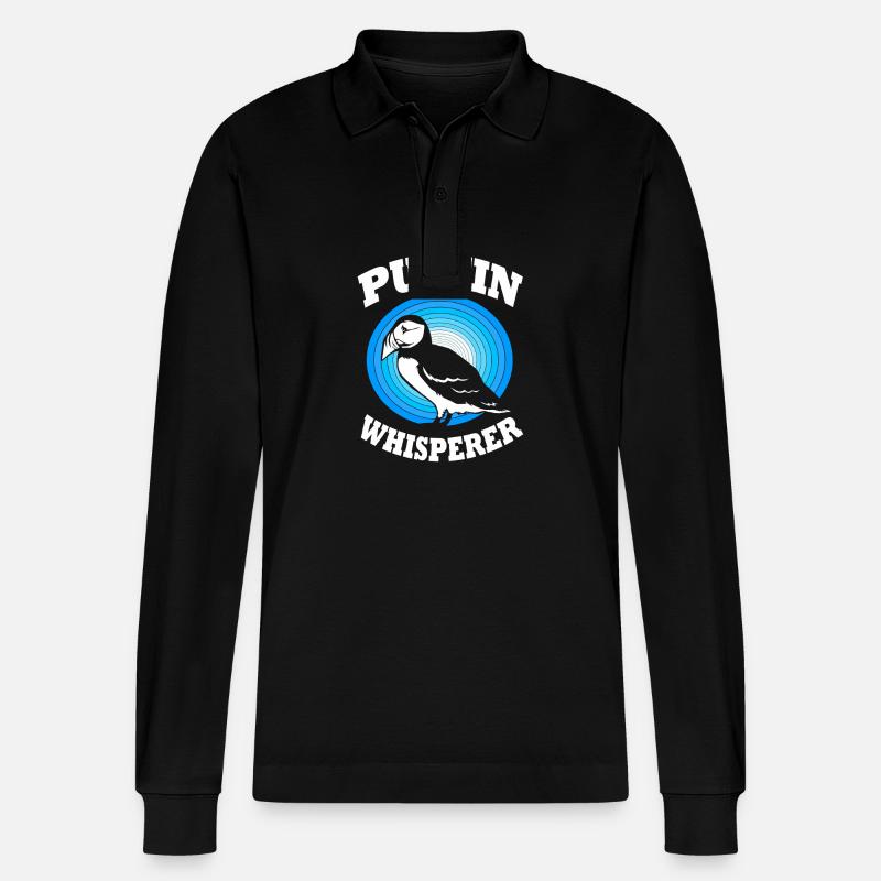 Papageientaucher Puffin - Stanley/Stella Unisex Bio-Langarm-Poloshirt Prepster - Schwarz
