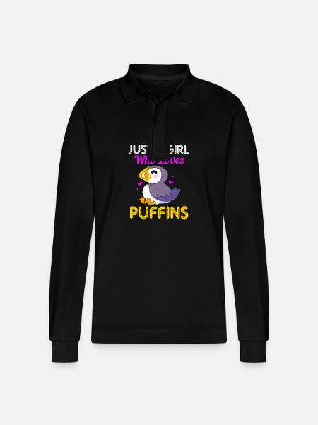 Papageientaucher Puffin - Stanley/Stella Organic Unisex Long-Sleeved Polo Shirt Prepster - black