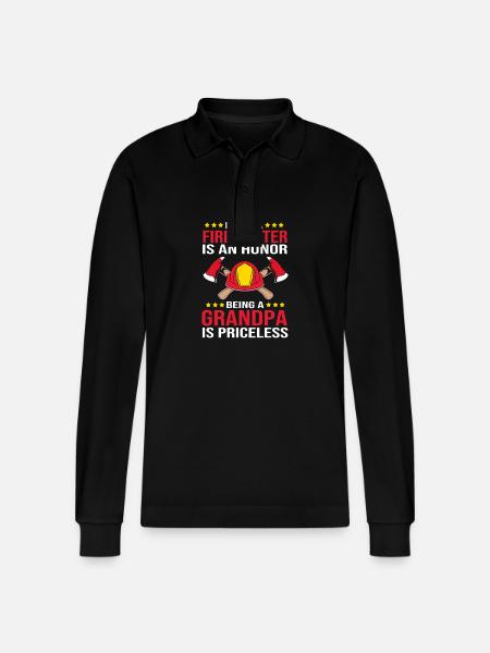 Straż Pożarna - Ekologiczna koszulka polo z długim rękawem typu unisex Stanley/Stella Prepster - czarny