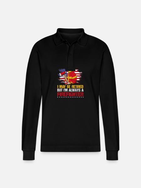 Firefighter Fire Brigade - Stanley/Stella Organic Unisex Long-Sleeved Polo Shirt Prepster - black