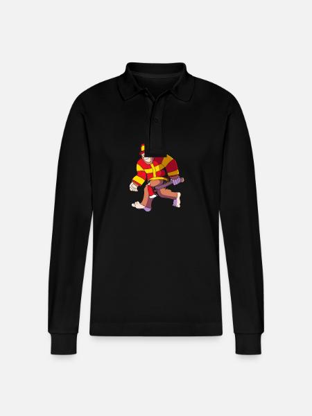 Firefighter Fire Brigade - Stanley/Stella Organic Unisex Long-Sleeved Polo Shirt Prepster - black