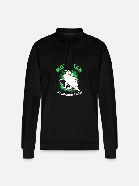 Mothman - Stanley/Stella Organic Unisex Long-Sleeved Polo Shirt Prepster - black