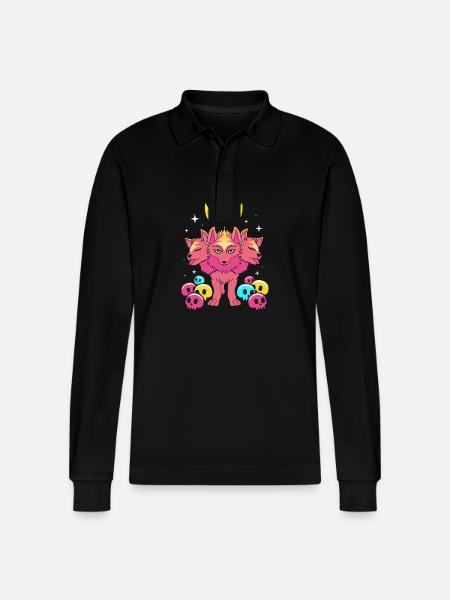 Pastel Gothic - Stanley/Stella Organic Unisex Long-Sleeved Polo Shirt Prepster - black