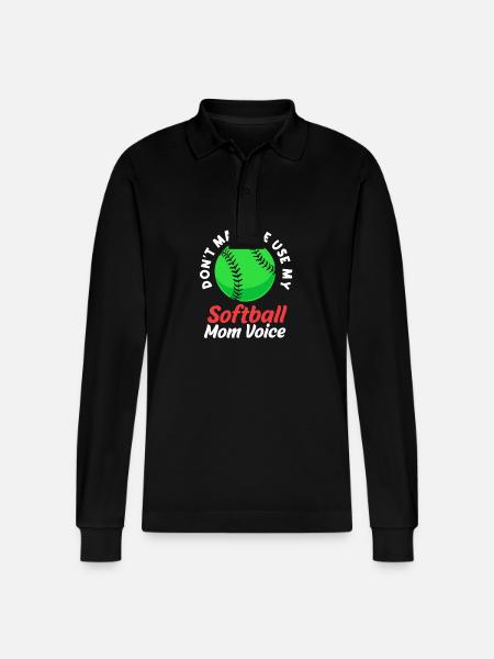 Softball Mutter Softball Mama - Stanley/Stella Unisex Bio-Langarm-Poloshirt Prepster - Schwarz