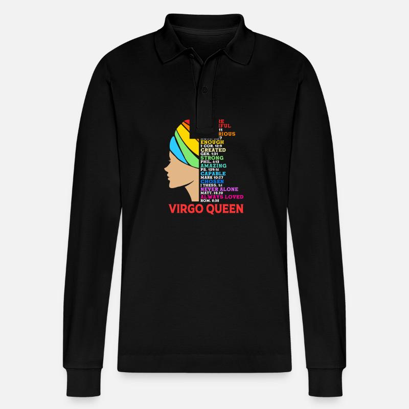 Sternzeichen Jungfrau - Stanley/Stella Unisex Bio-Langarm-Poloshirt Prepster - Schwarz