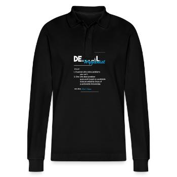 Zahnhygieniker Dental Zahnarzt - Stanley/Stella Unisex Bio-Langarm-Poloshirt Prepster - Schwarz - Vorne - Anna (173cm) & Nico (186cm)