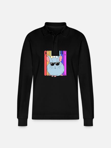 Chinchilla - Stanley/Stella Organic Unisex Long-Sleeved Polo Shirt Prepster - black