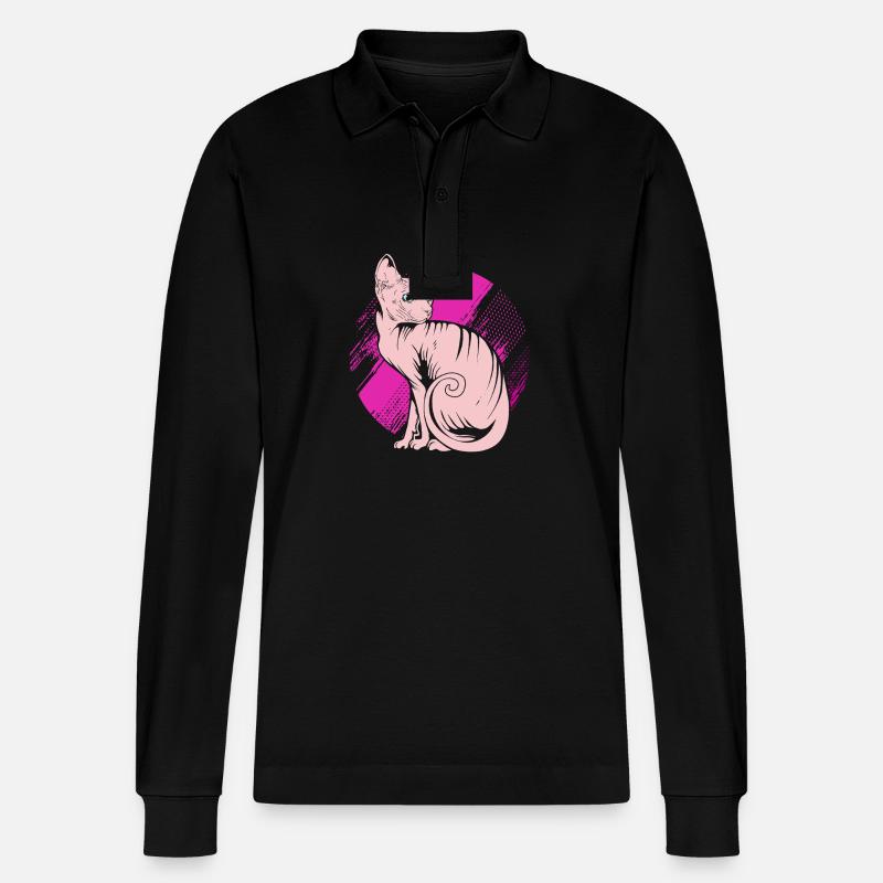 Sphynx - Stanley/Stella Unisex Bio-Langarm-Poloshirt Prepster - Schwarz