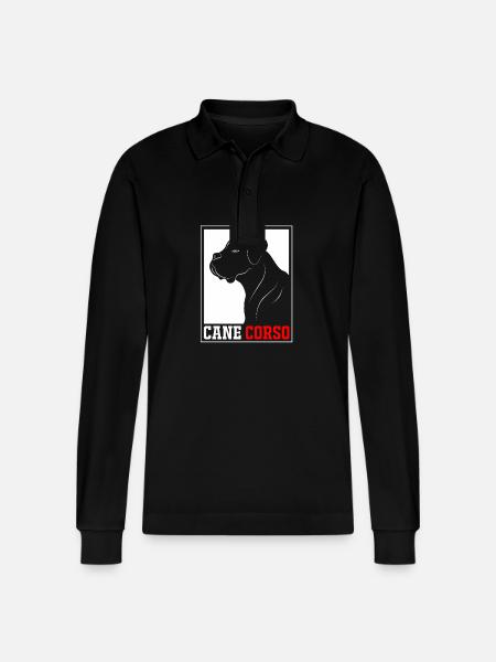 Cane Corso - Stanley/Stella Organic Unisex Long-Sleeved Polo Shirt Prepster - black