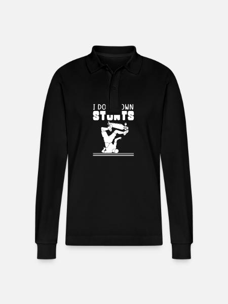 Longboard Longboarder Longboarding - Stanley/Stella Organic Unisex Long-Sleeved Polo Shirt Prepster - black