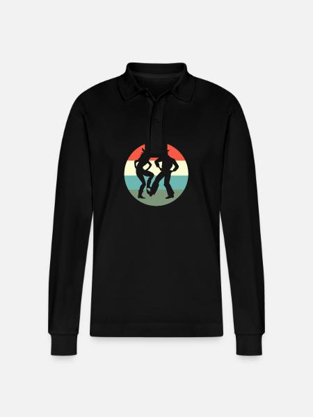 Square Dance - Stanley/Stella Unisex Bio-Langarm-Poloshirt Prepster - Schwarz