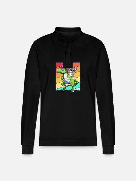 Boston Terrier - Stanley/Stella Organic Unisex Long-Sleeved Polo Shirt Prepster - black