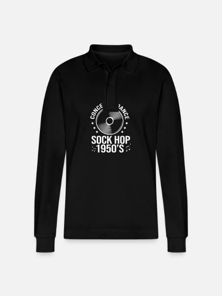Sock Hop - Stanley/Stella Unisex Bio-Langarm-Poloshirt Prepster - Schwarz