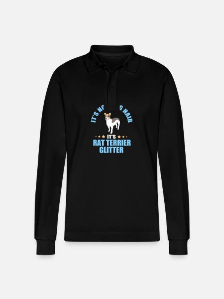 Rat Terrier - Stanley/Stella Organic Unisex Long-Sleeved Polo Shirt Prepster - black