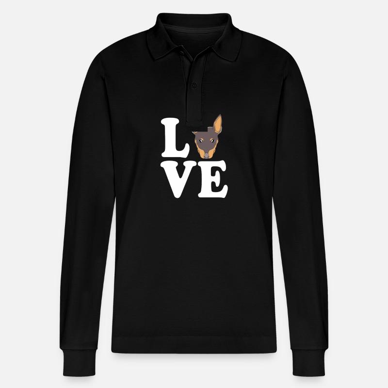Zwergpinscher - Stanley/Stella Unisex Bio-Langarm-Poloshirt Prepster - Schwarz