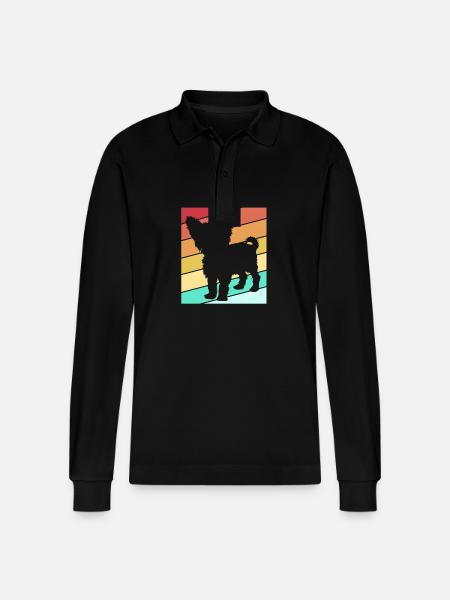Yorkshire Terrier - Stanley/Stella Organic Unisex Long-Sleeved Polo Shirt Prepster - black