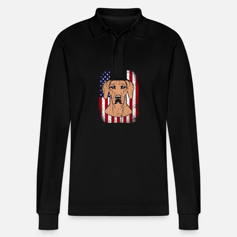 Rhodesian Ridgeback - Stanley/Stella Unisex Bio-Langarm-Poloshirt Prepster - Schwarz