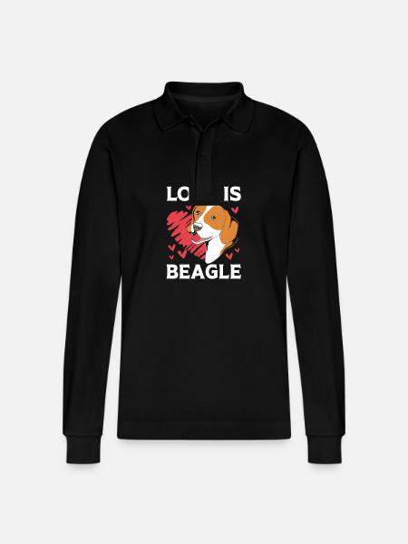 Beagle Dad - Stanley/Stella Organic Unisex Long-Sleeved Polo Shirt Prepster - black