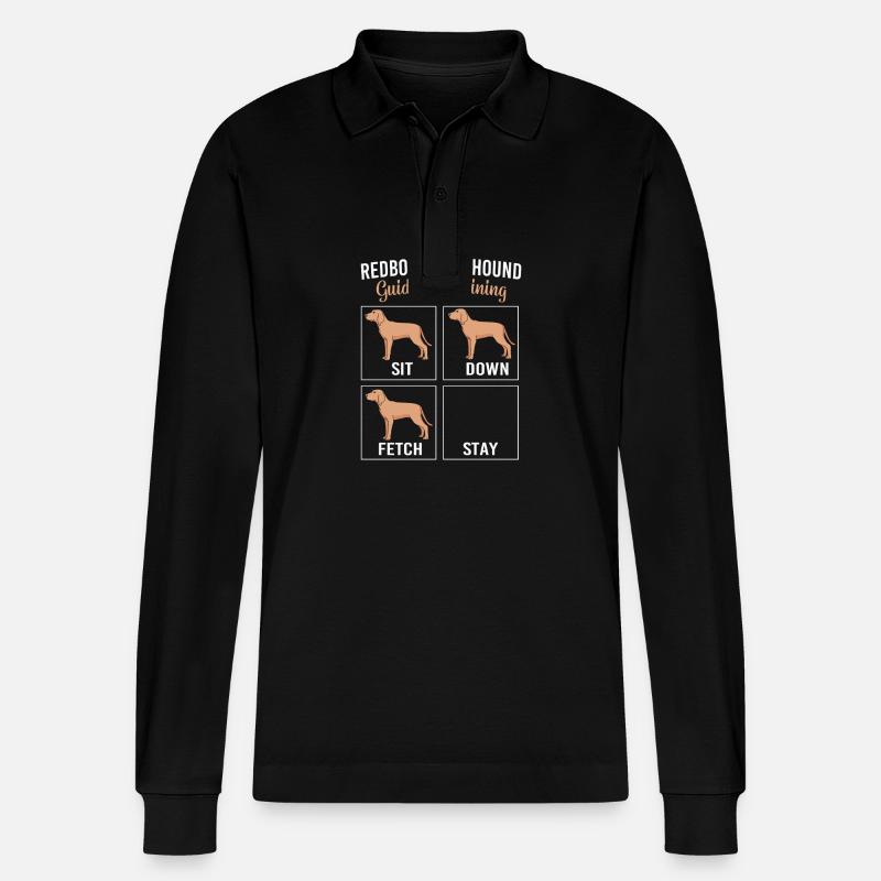 Redbone Coonhound - Stanley/Stella Unisex Bio-Langarm-Poloshirt Prepster - Schwarz