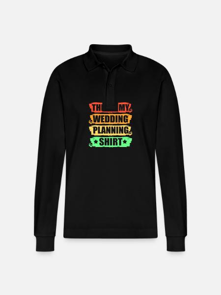 Event Planner Wedding - Stanley/Stella Organic Unisex Long-Sleeved Polo Shirt Prepster - black