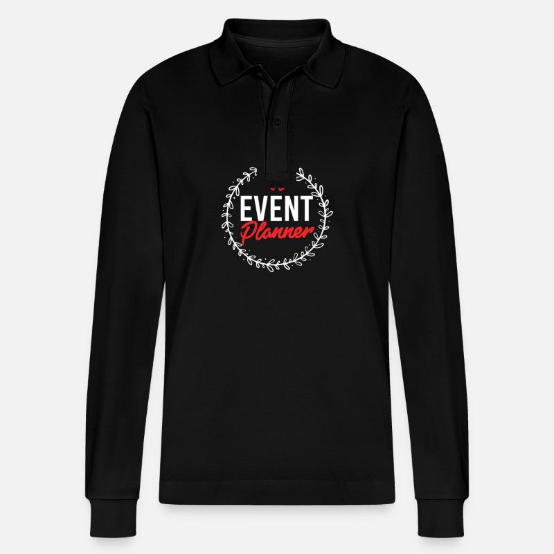 Event Planer - Stanley/Stella Unisex Bio-Langarm-Poloshirt Prepster - Schwarz