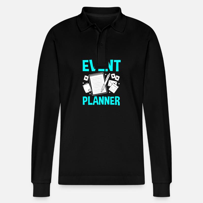 Event Planer - Stanley/Stella Unisex Bio-Langarm-Poloshirt Prepster - Schwarz