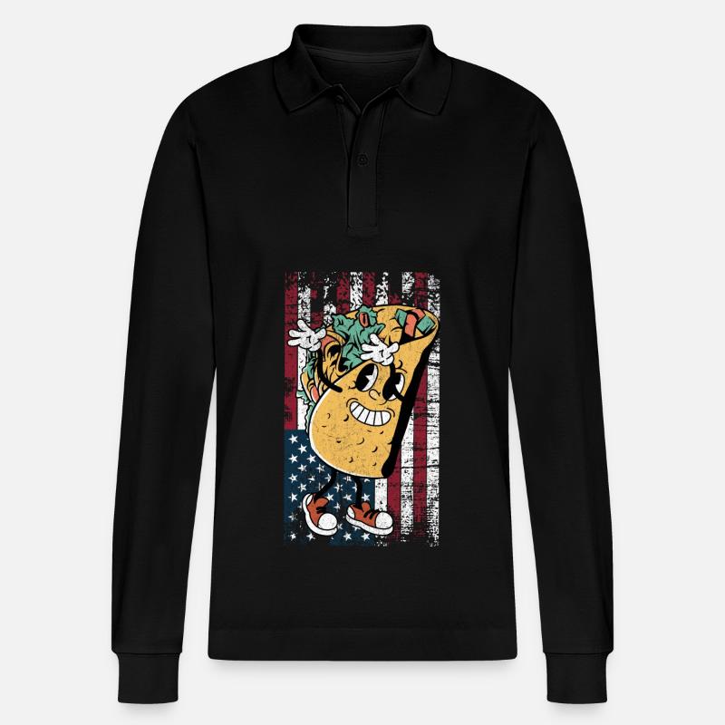 Taco - Stanley/Stella Unisex Bio-Langarm-Poloshirt Prepster - Schwarz