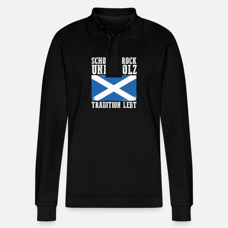 Schotten Schottisch Schottland - Stanley/Stella Unisex Bio-Langarm-Poloshirt Prepster - Schwarz