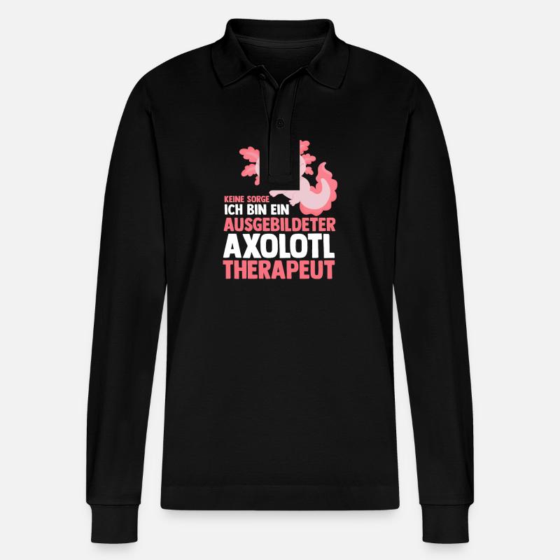 Axolotl - Stanley/Stella Unisex Bio-Langarm-Poloshirt Prepster - Schwarz