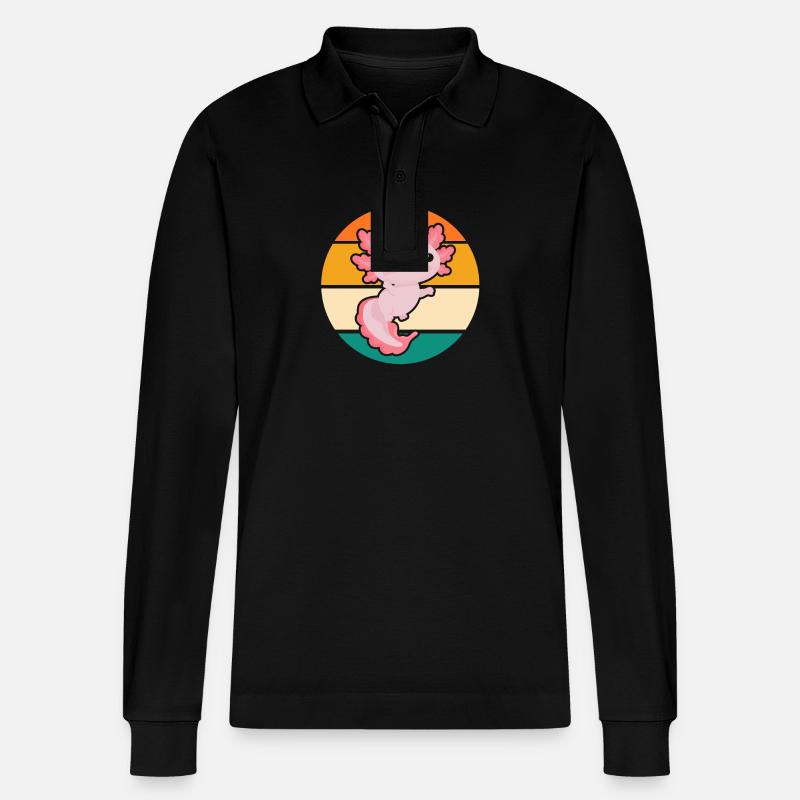 Axolotl - Stanley/Stella Unisex Bio-Langarm-Poloshirt Prepster - Schwarz